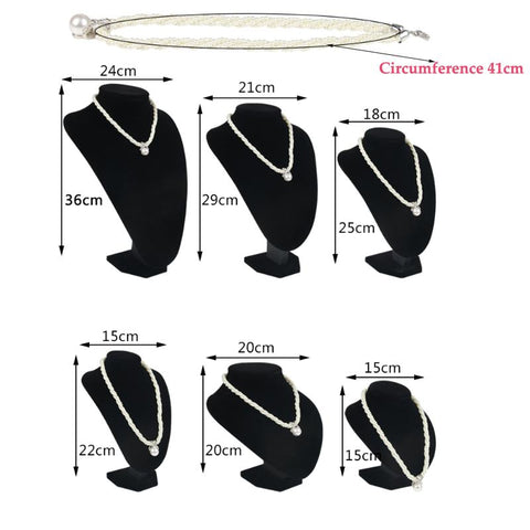 Model Bust Show Exhibitor White Leather  Jewelry Display -JW01679-Veeddydropshipping