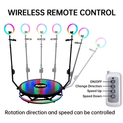 360 Photo Booth Automatic Rotating Selfie Video Spin Machine 80cm 100cm 115cm LED -CE00316-Veeddydropshipping