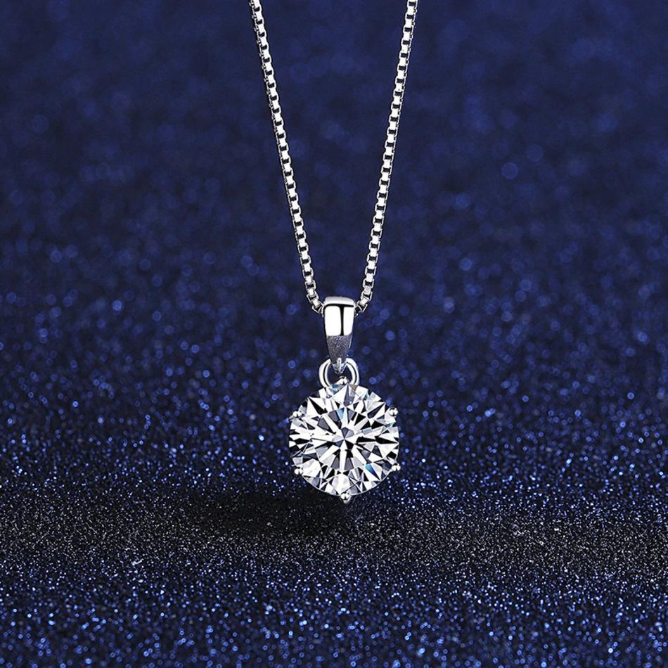 Moissanite Pendant Necklace For Women Top Quality 925 Sterling Silver -JW00060-Veeddydropshipping