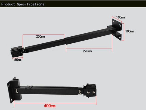 Black Color Projector Ceiling Mount Adjustable 43 To 65cm Roof Bracket -CE00857-Veeddydropshipping