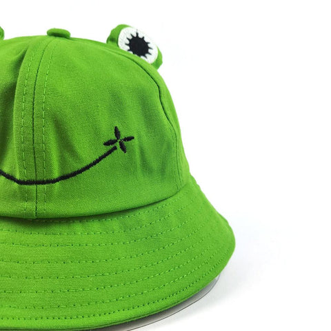 Children&#39;s Korean-Style Cute Frog Fisherman Hat Cotton Embroidered-TB00458-Veeddydropshipping