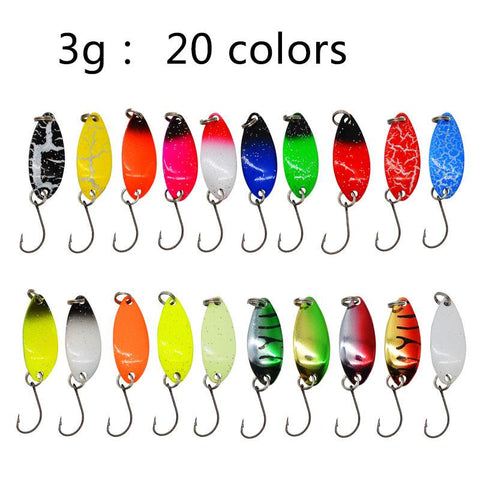 5pcs a bag Hard metal fishing spoon bait , &quot;S&quot;shape colorfull -OS00516-Veeddydropshipping