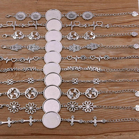 Metal Zinc Alloy Flower Heart Connector Jewelry Findings DIY -JW01628-Veeddydropshipping