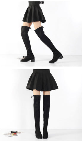 Stretch Female Boots Over the Knee Long High Genuine-BS00940-Veeddydropshipping