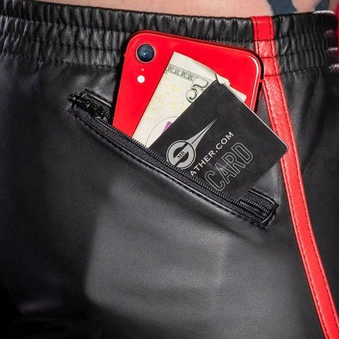 Shorts With Pocket Men's Faxu Leather Underwear Casual Sport-MF01468-Veeddydropshipping