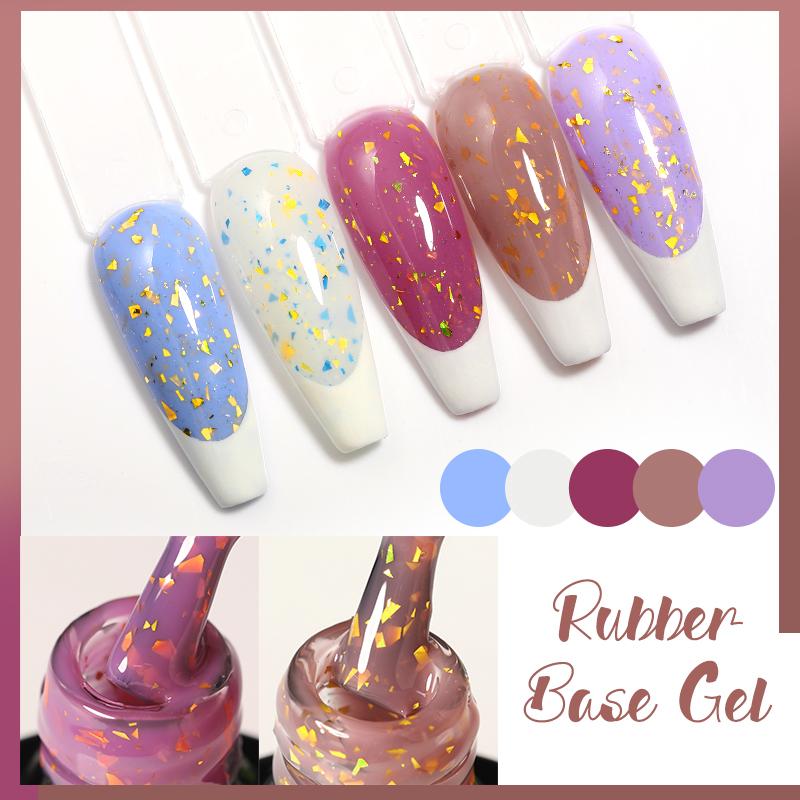 Rubber Base Gel Nail Polish Gold Glitter Base Gel Top Coat -BH01017-Veeddydropshipping