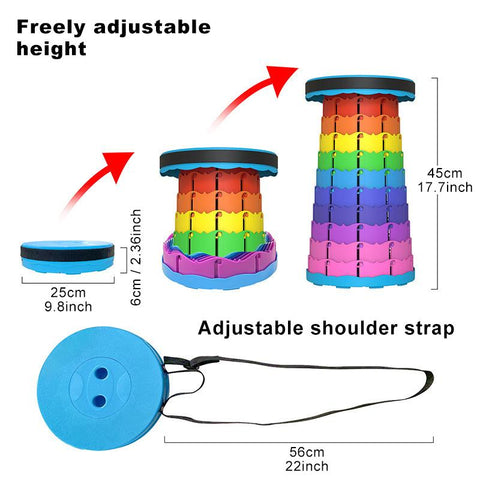 Outdoor Rainbow Folding Stool Portable Chair-HA01634-Veeddydropshipping