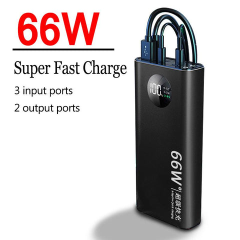 Portable Power Bank 66W Super Fast Charging Digital Display-Veeddydropshipping