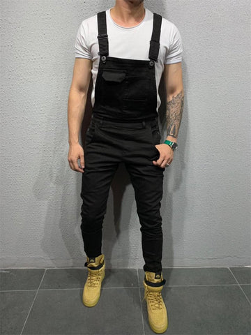 Button Splicing Suspender Pants Fashion Youth Casual-MF00512-Veeddydropshipping