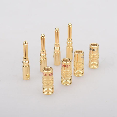 4PCS/Set 4mm and 2mm Pure Copper Gold Plated Banana -CE00008-Veeddydropshipping
