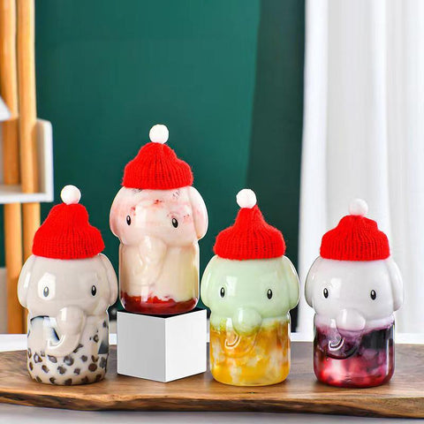 Cute Elephant Water Bottle Milk Tea Drinking Cup-HA01290-Veeddydropshipping