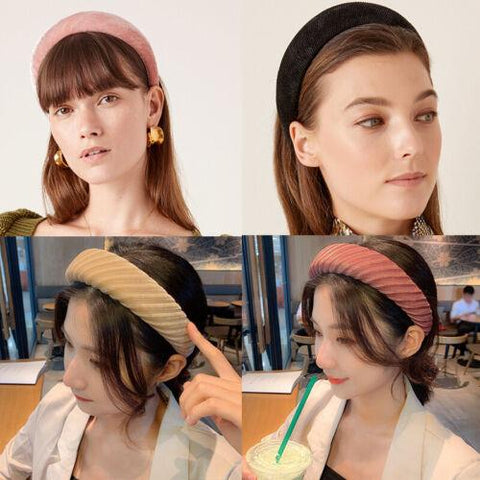 Ladies Padded Velvet Hair Band Accessories-WF01078-Veeddydropshipping