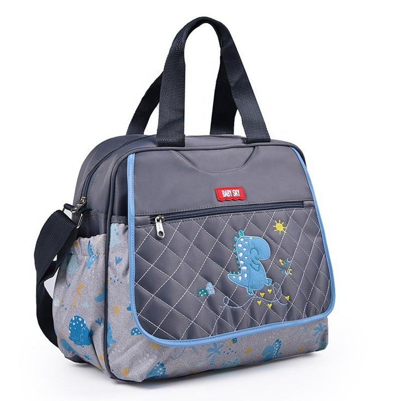 Diaper Bag Embroidered Dinosaur Pattern Tote Bag Crossbody Cartoon Baby-TB00243-Veeddydropshipping