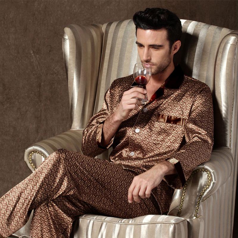 Sleepwear Set Pijama Set Long Sleeve Sleep Tops Trousers Sleep Wear Men-MF01577-Veeddydropshipping