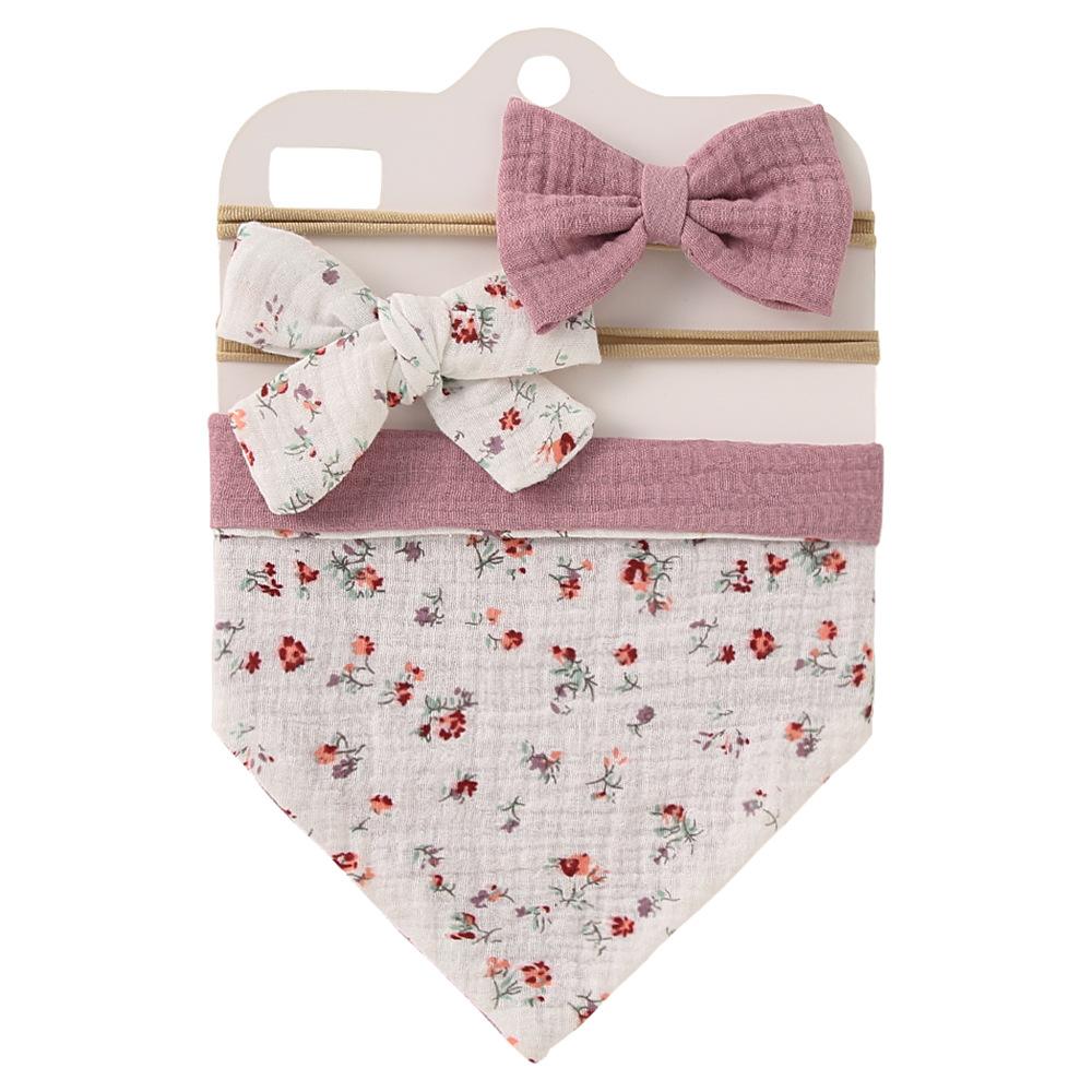 Feeding Burp Cloth with Bow Headband Adjustable Muslin-Veeddydropshipping-7