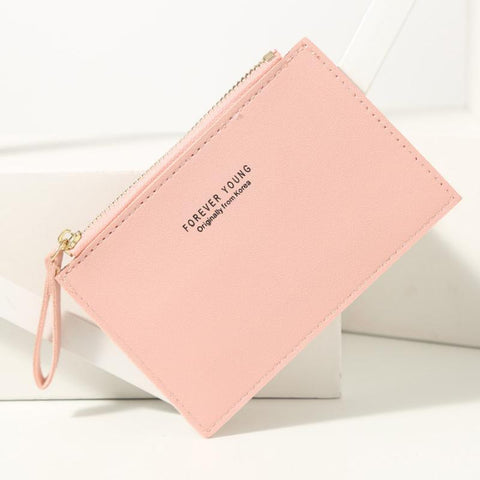 zipper small coin purse credit card holder solid color business-BS00586-Veeddydropshipping