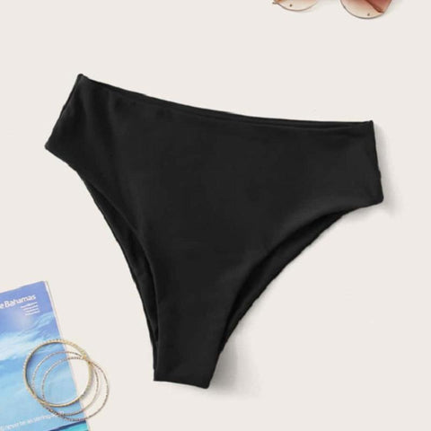 Fashion Women&#39;s Ruched Swim Bottoms High Waist Cheeky Swimsuit -OS00103-Veeddydropshipping