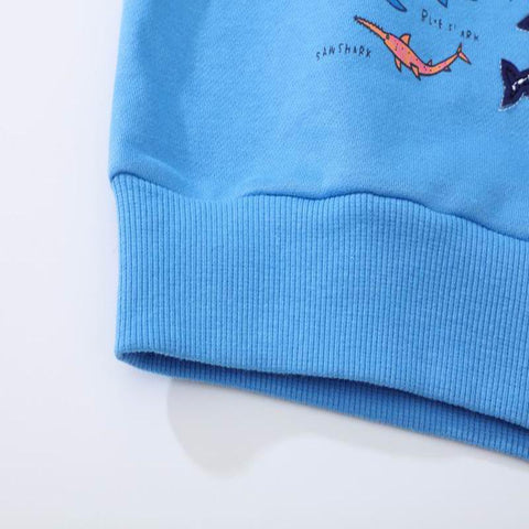 Jumping Meters Boys Long Sleeves Shark Embroidery Pattern Sweatshirts Kids-TB01344-Veeddydropshipping