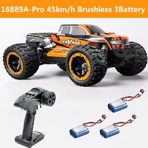 16889A-Pro 1/16 2.4G 4WD 45km/h RC Car Brushless Motor Vehicle with LED Light-TB01463-Veeddydropshipping