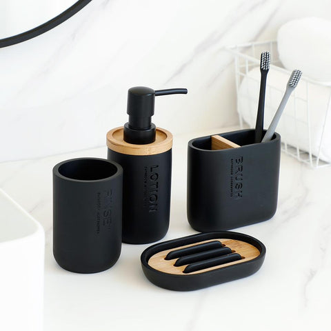 Matte Black Bathroom Accessories Set-HA01011-Veeddydropshipping