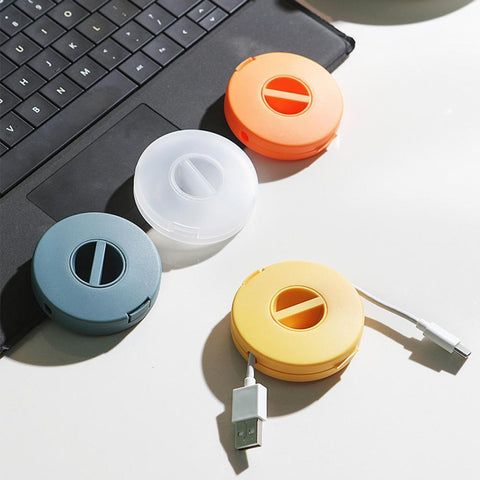 Multi-function Round Shaped All In Order Earphone Case Rotating Storage-PA00443-Veeddydropshipping