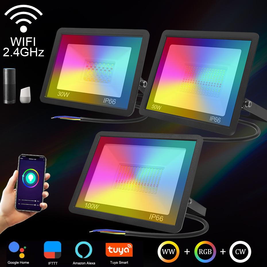 Tuya WiFi Smart LED Floodlight Reflector 220V 30W 50W 100W RGB-TI00880-Veeddydropshipping