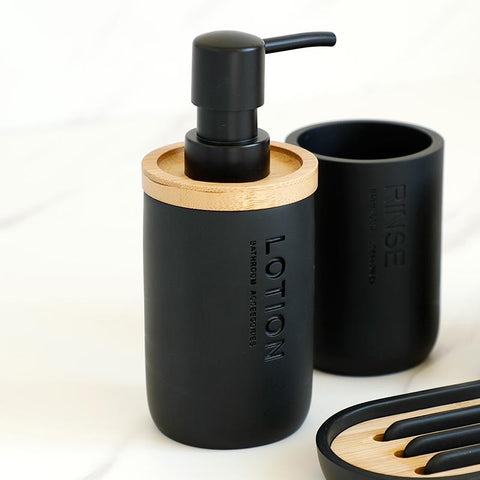 Matte Black Bathroom Accessories Set-HA01011-Veeddydropshipping