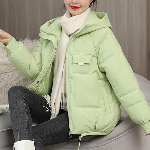 winter brief paragraph down cotton-padded jacket female-Veeddydropshipping