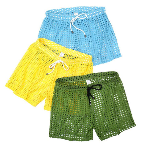 Gay Shorts Mesh Sheer See Through Brand Sleep Bottoms-MF01562-Veeddydropshipping