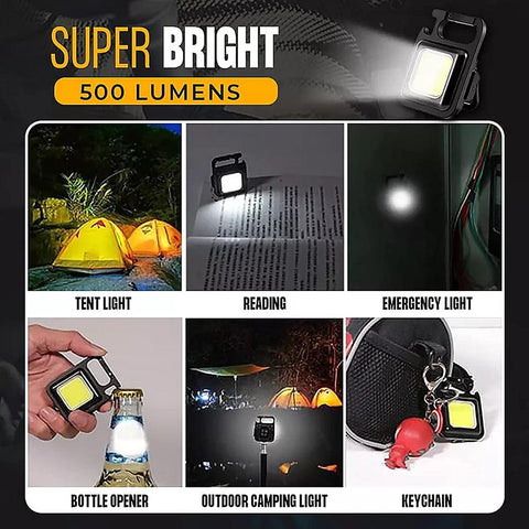 Small LED Flashlight COB Keychain USB Charging Light Emergency-TI00752-Veeddydropshipping