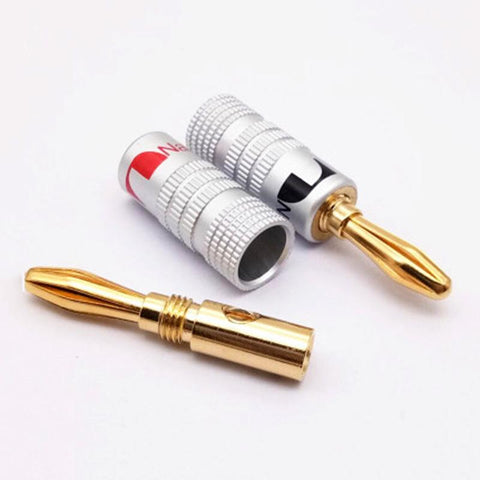 Gold-plate Copper Banana Plug No Welding 4MM Banana Head Sound Horn Wire Plug-CE00147-Veeddydropshipping