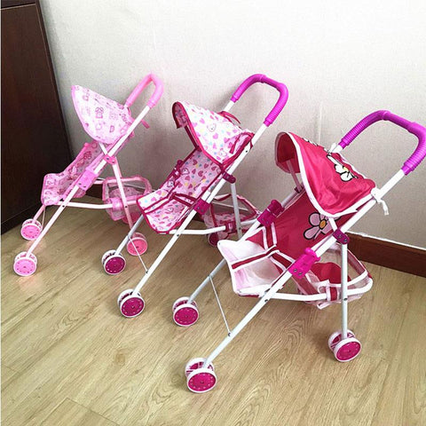 Foldable Doll Stroller Pram Pushchair Safe Baby Dolls Carriages Pretended Play Doll-TB00410-Veeddydropshipping