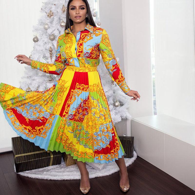 Plus Size African Pleated Dresses-WF01536-Veeddydropshipping
