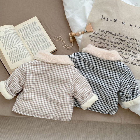 Girl Boy Winter Warm Plaid Coat-Veeddydropshipping