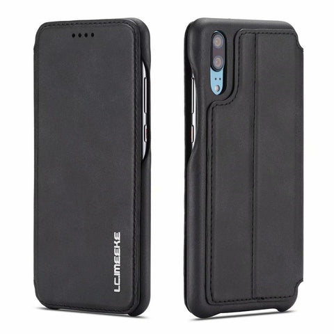 Luxury Leather Flip Cover Case for Huawei P20 P30 P40 Pro Lite Thin Slim with Card Slot-PA00302-Veeddydropshipping