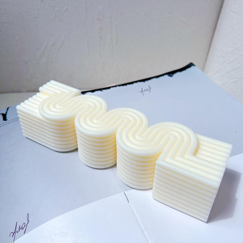 Ribbed Pillar Mould Aesthetic Wave Tall Wax Silicone-HA00052-Veeddydropshipping