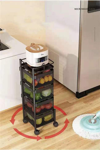Rotating Storage Baskets Rack Stackable Metal Basket-HA01678-Veeddydropshipping