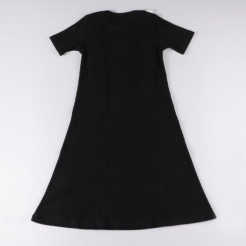 Girls max dress kids short/long sleeves ribbed summer and spring girl-TB00833-Veeddydropshipping