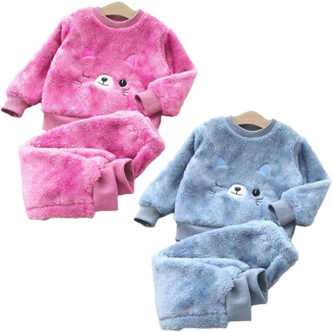 2020 New winter Baby Boy Girl Thicken Pajamas Set Flannel Fleece-TB01072-Veeddydropshipping