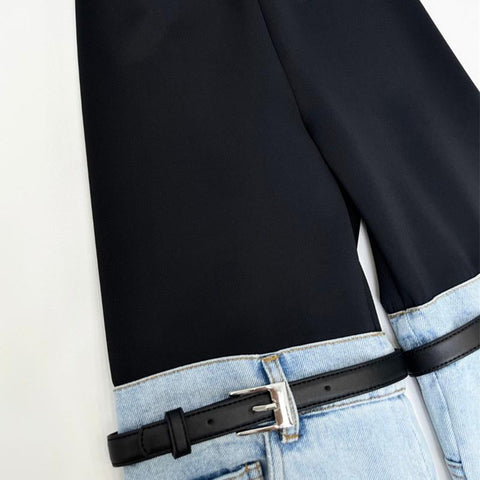 Women High Waist Wide Leg Jeans Elastic Waist-WF00375-Veeddydropshipping