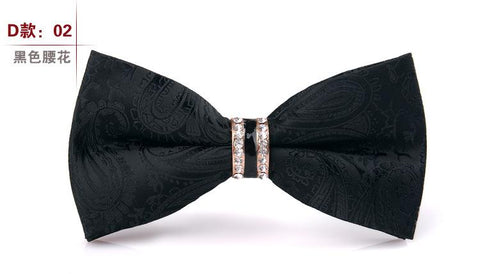 Rhinestone Bow tie Necktie For Wedding-WF01155-Veeddydropshipping