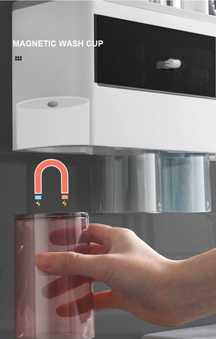 Magnetic Adsorption Inverted Toothbrush Holder-HA01016-Veeddydropshipping