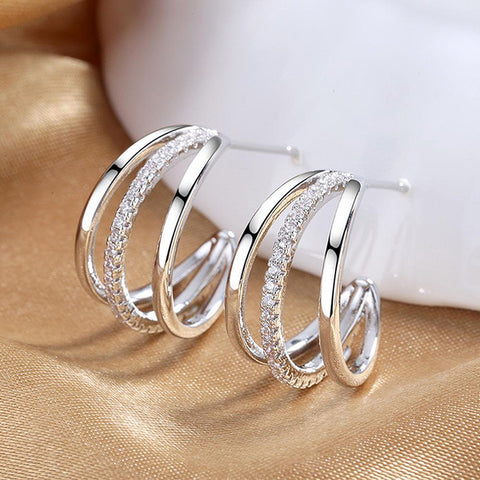 Claws Stud Earrings with Crystal CZ Stone Modern Design Fashion Versatile -JW01450-Veeddydropshipping