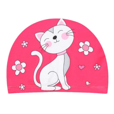 Swimming Cap for Children Elastic Fabric Cute Cartoon for Long Hair Lovely Kids-OS00106-Veeddydropshipping