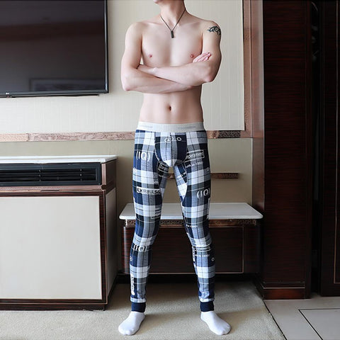 Pants Bottoms Winter Men Long Johns Thicken  Pajama Low Rise-MF01550-Veeddydropshipping