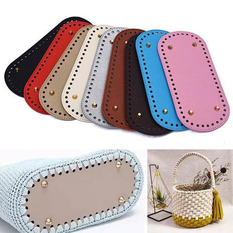 Bag PU leather Bag Base Handmade Bottom With Holes Diy-BS00768-Veeddydropshipping