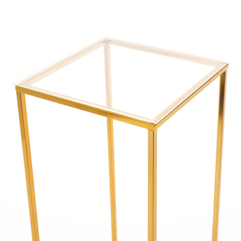 Gold Flower Floor Stand Metal Column Stand-HA01666-Veeddydropshipping