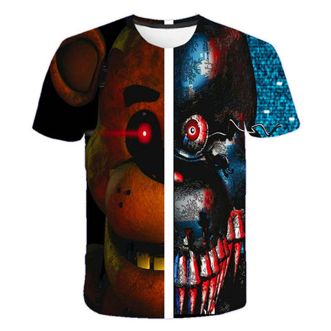 Five Night Freddy 3D Print Kid&#39;s T-shirts Horror Game Print Casual-TB01154-Veeddydropshipping