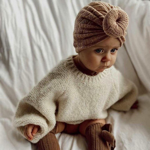 Knotted Hats for Baby Girl Beanie Bow Headband Infant Turban Newborn Head Accessories-Veeddydropshipping-1