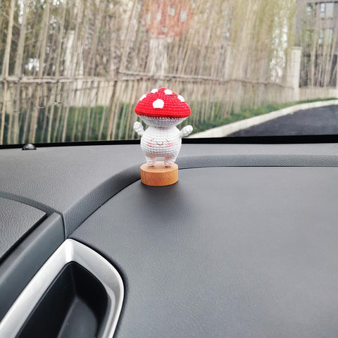 Handmade Crochet Cute Mushroom Car Accessories Interior-AM00055-Veeddydropshipping